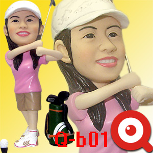 公仔娃娃健康運動風Q-b01-高爾夫球-女生 
